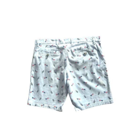 RAW YARN INDUSTRIES Men's Stretch Short Size 36 Light Blue Ice Cream & Sunglasse - Picture 3 of 7